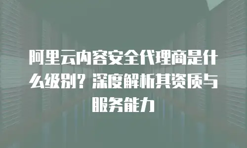 阿里云内容安全代理商是什么级别？深度解析其资质与服务能力