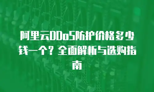 阿里云DDoS防护价格多少钱一个？全面解析与选购指南