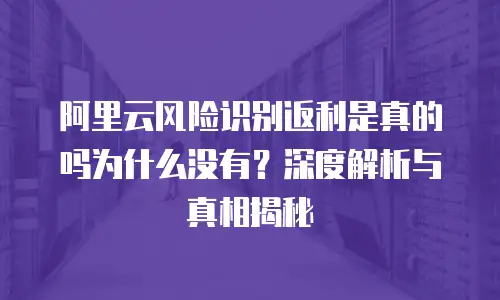 阿里云风险识别返利是真的吗为什么没有？深度解析与真相揭秘
