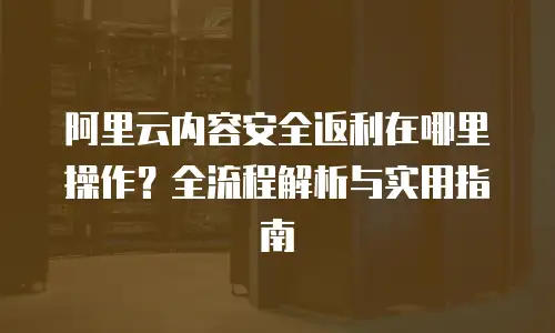 阿里云内容安全返利在哪里操作？全流程解析与实用指南