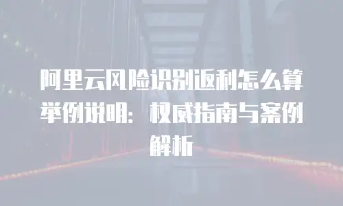 阿里云风险识别返利怎么算举例说明：权威指南与案例解析