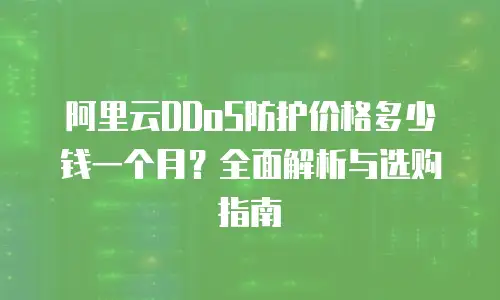 阿里云DDoS防护价格多少钱一个月？全面解析与选购指南