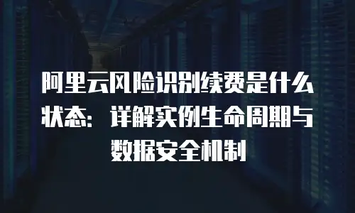 阿里云风险识别续费是什么状态：详解实例生命周期与数据安全机制
