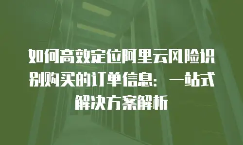 如何高效定位阿里云风险识别购买的订单信息：一站式解决方案解析
