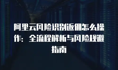 阿里云风险识别返佣怎么操作：全流程解析与风险规避指南