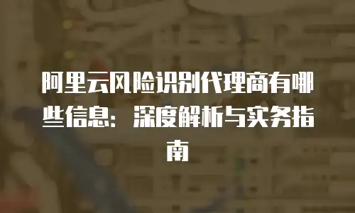 阿里云风险识别代理商有哪些信息：深度解析与实务指南