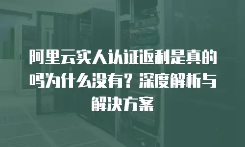 阿里云实人认证返利是真的吗为什么没有？深度解析与解决方案