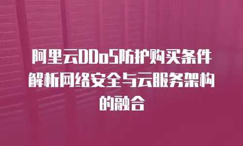 阿里云DDoS防护购买条件解析网络安全与云服务架构的融合  