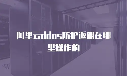 阿里云ddos防护返佣在哪里操作,阿里云ddos防护返佣在哪里操作的