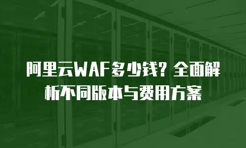 阿里云WAF多少钱？全面解析不同版本与费用方案