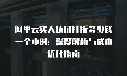 阿里云实人认证打折多少钱一个小时：深度解析与成本优化指南