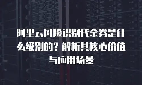 阿里云风险识别代金券是什么级别的？解析其核心价值与应用场景