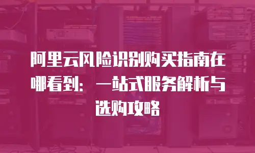 阿里云风险识别购买指南在哪看到：一站式服务解析与选购攻略