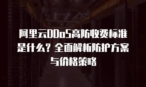 阿里云DDoS高防收费标准是什么？全面解析防护方案与价格策略