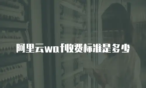 阿里云waf收费标准是多少