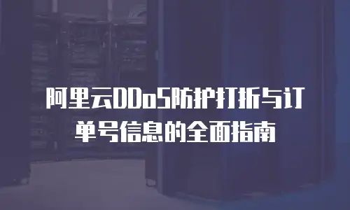阿里云DDoS防护打折与订单号信息的全面指南