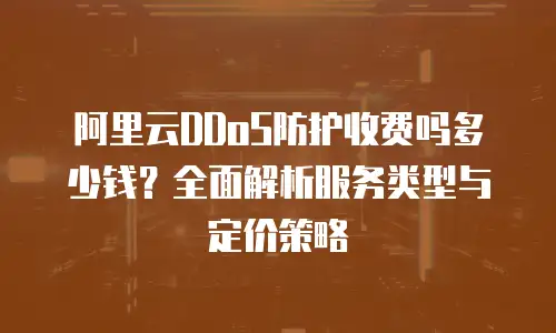阿里云DDoS防护收费吗多少钱？全面解析服务类型与定价策略