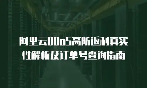 阿里云DDoS高防返利真实性解析及订单号查询指南