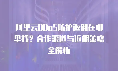 阿里云DDoS防护返佣在哪里找？合作渠道与返佣策略全解析