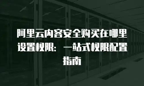 阿里云内容安全购买在哪里设置权限：一站式权限配置指南