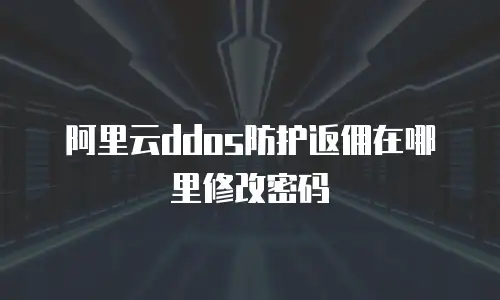 阿里云ddos防护返佣在哪里修改密码