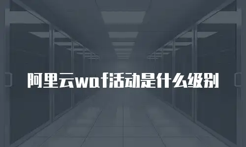 阿里云waf活动是什么级别