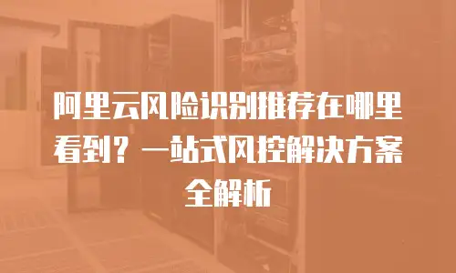 阿里云风险识别推荐在哪里看到？一站式风控解决方案全解析