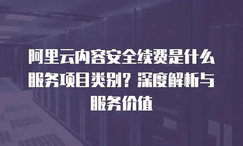 阿里云内容安全续费是什么服务项目类别？深度解析与服务价值