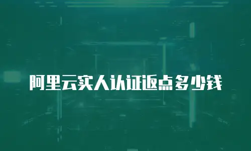 阿里云实人认证返点多少钱