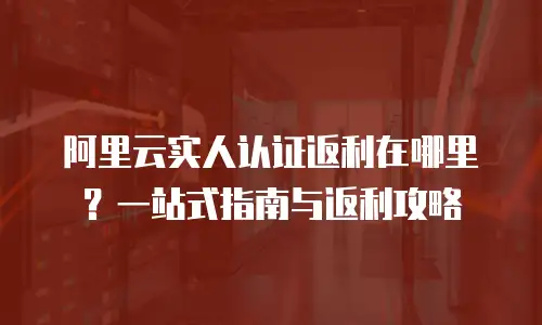 阿里云实人认证返利在哪里？一站式指南与返利攻略