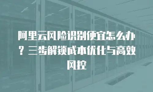 阿里云风险识别便宜怎么办？三步解锁成本优化与高效风控