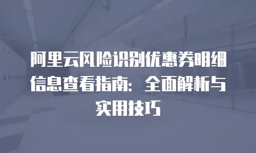 阿里云风险识别优惠券明细信息查看指南：全面解析与实用技巧