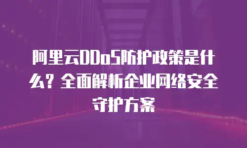 阿里云DDoS防护政策是什么？全面解析企业网络安全守护方案
