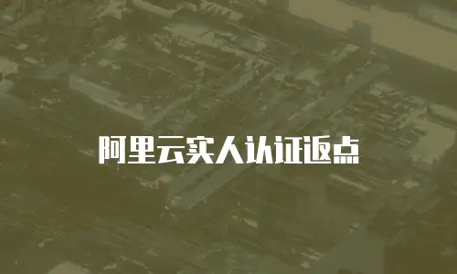 阿里云实人认证返点