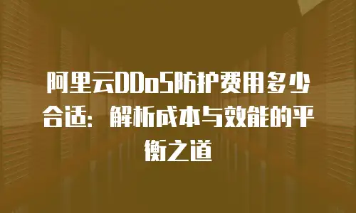 阿里云DDoS防护费用多少合适：解析成本与效能的平衡之道