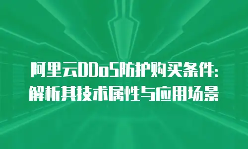 阿里云DDoS防护购买条件：解析其技术属性与应用场景