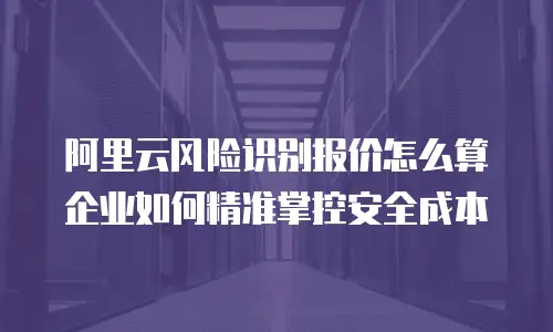 阿里云风险识别报价怎么算企业如何精准掌控安全成本  
