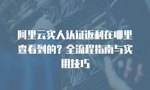 阿里云实人认证返利在哪里查看到的？全流程指南与实用技巧
