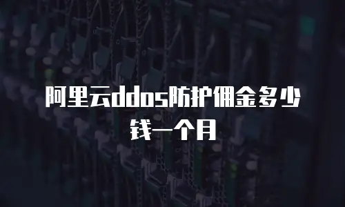阿里云ddos防护佣金多少钱一个月