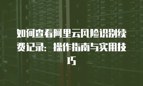 如何查看阿里云风险识别续费记录：操作指南与实用技巧