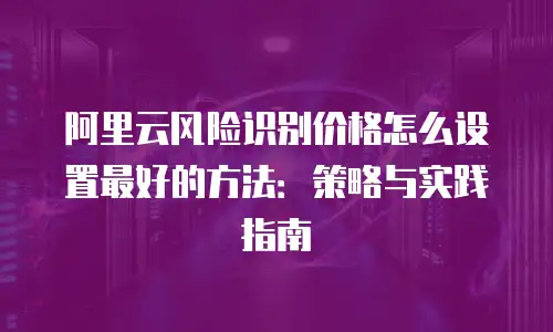 阿里云风险识别价格怎么设置最好的方法：策略与实践指南