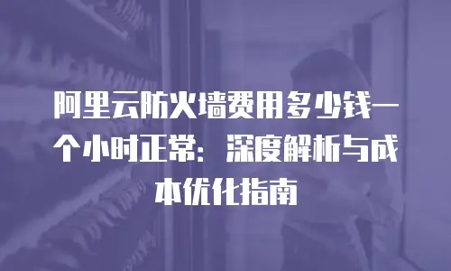 阿里云防火墙费用多少钱一个小时正常：深度解析与成本优化指南