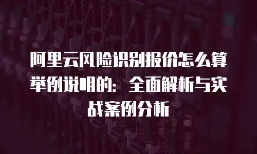 阿里云风险识别报价怎么算举例说明的：全面解析与实战案例分析