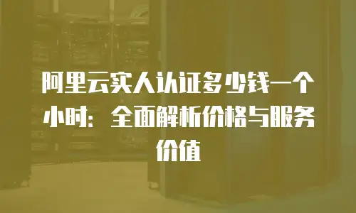 阿里云实人认证多少钱一个小时：全面解析价格与服务价值