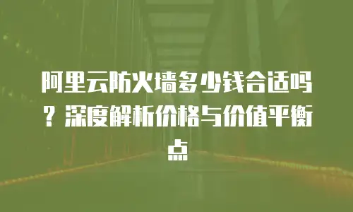 阿里云防火墙多少钱合适吗？深度解析价格与价值平衡点
