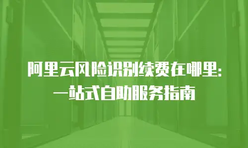 阿里云风险识别续费在哪里：一站式自助服务指南