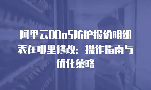 阿里云DDoS防护报价明细表在哪里修改：操作指南与优化策略