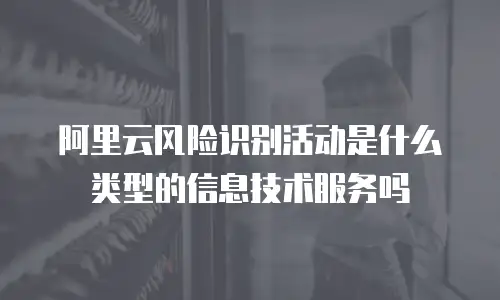 阿里云风险识别活动是什么类型的信息技术服务吗