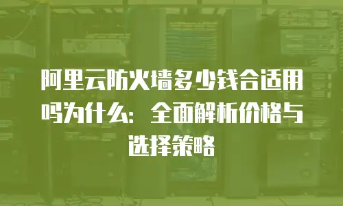 阿里云防火墙多少钱合适用吗为什么：全面解析价格与选择策略