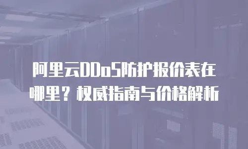 阿里云DDoS防护报价表在哪里？权威指南与价格解析